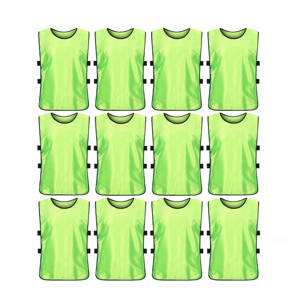 Team Practice Scrimmage Vests Sport Pinnies Training Bibs with Open Sides (12 Pieces)