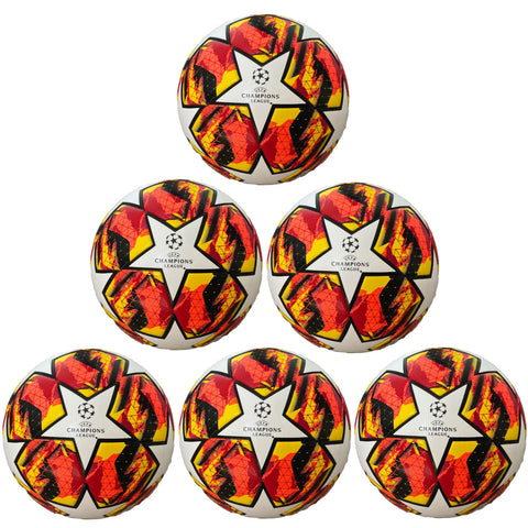 Pack of 10 Soccer Ball Size 5 of Champions League, Orange - 0