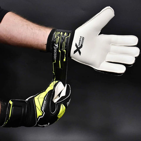 Precision Junior Fusion X Flat Cut Finger Protect GK Gloves - 0