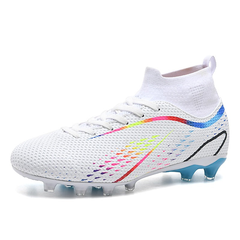 Fashion youth soccer cleats with ankle support