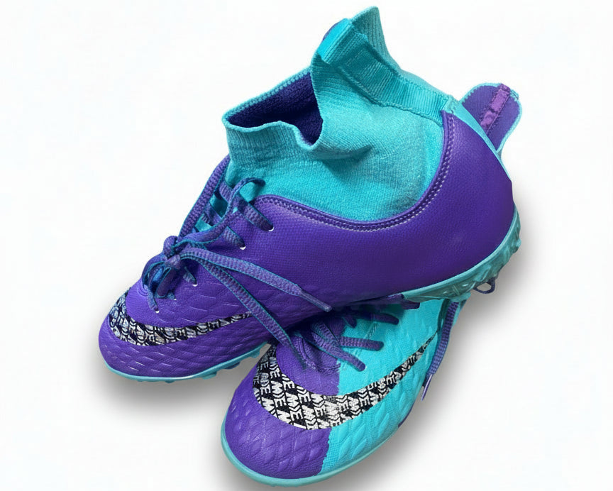 Men/Women High Ankle Turf Shoes Indoor, AG, and Synthetic Field - Purple
