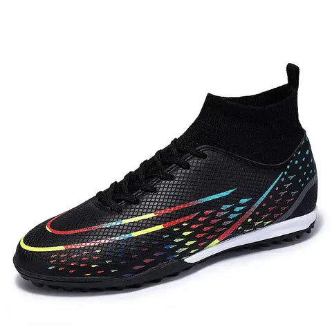 Buy black Men / Women Turf Soccer Shoes Messi High Ankle For Lawn and Turf. Games or Training