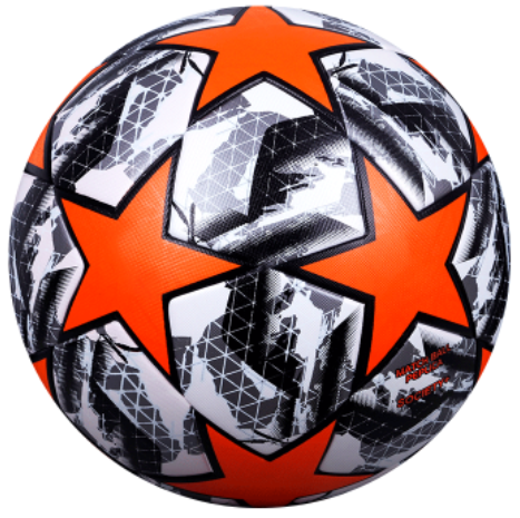 Tych3l Size 5 High Quality Soccer Ball Champions League Orange Black White