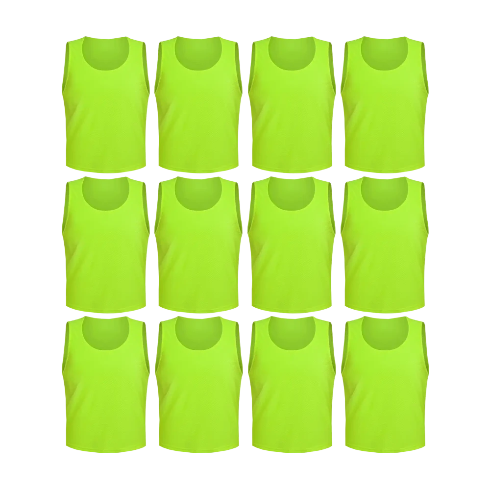 Buy neon-green Tych3L 12 Pack of Jersey Bibs Scrimmage Training Vests for all sizes.
