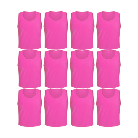 Buy pink Tych3L 12 Pack of Jersey Bibs Scrimmage Training Vests for all sizes.