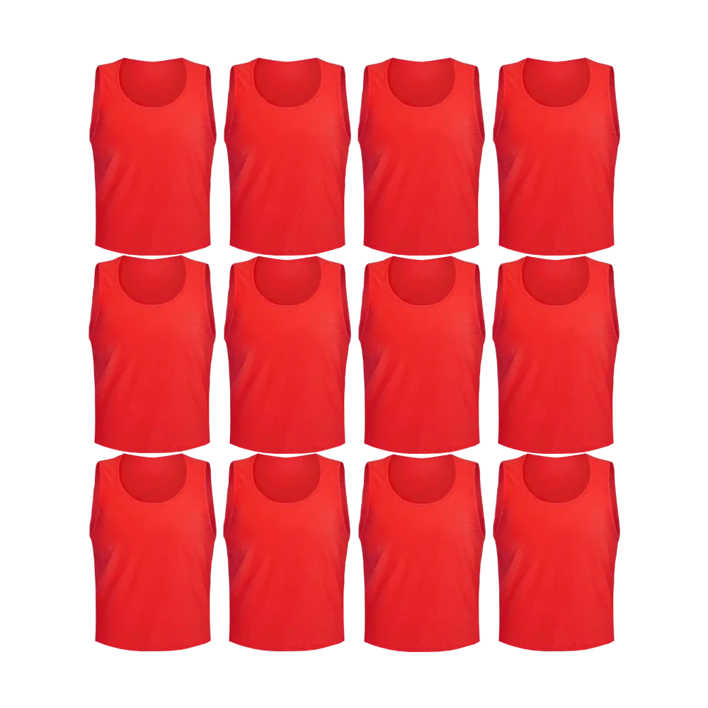 Buy red Team Practice Mesh Scrimmage Vests Sport Pinnies Training Bibs (12 Pieces)