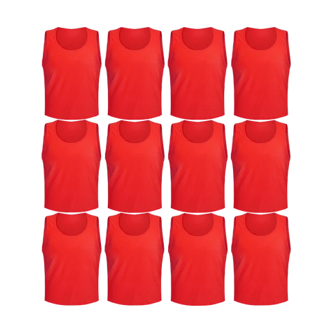 Buy red Tych3L 12 Pack of Jersey Bibs Scrimmage Training Vests for all sizes.