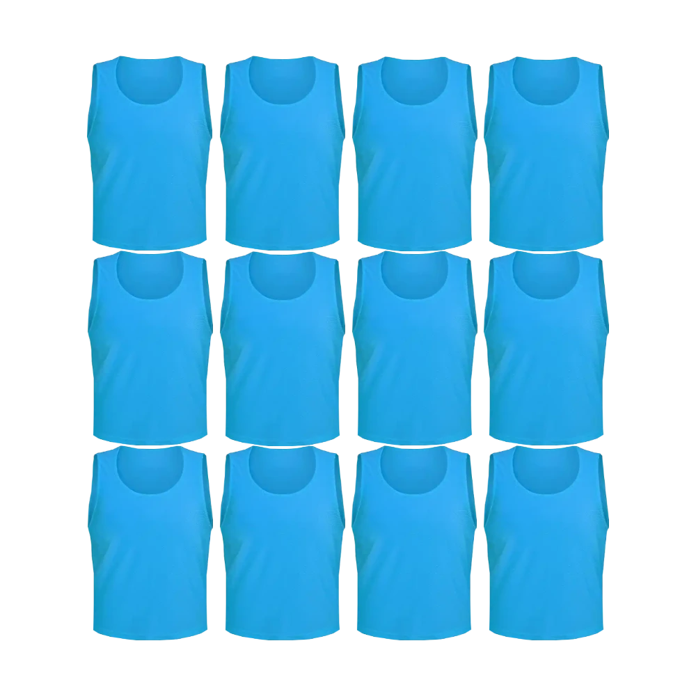 Buy sky-blue Tych3L 12 Pack of Jersey Bibs Scrimmage Training Vests for all sizes.