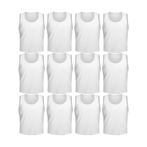 Buy white Tych3L 12 Pack of Jersey Bibs Scrimmage Training Vests for all sizes.