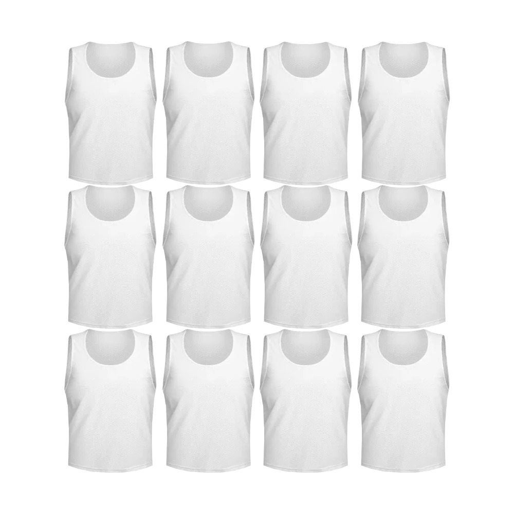 Buy white Tych3L 12 Pack of Jersey Bibs Scrimmage Training Vests for all sizes.