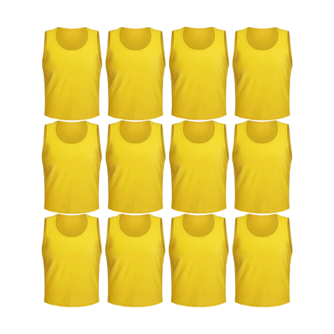 Buy yellow Tych3L 12 Pack of Jersey Bibs Scrimmage Training Vests for all sizes.