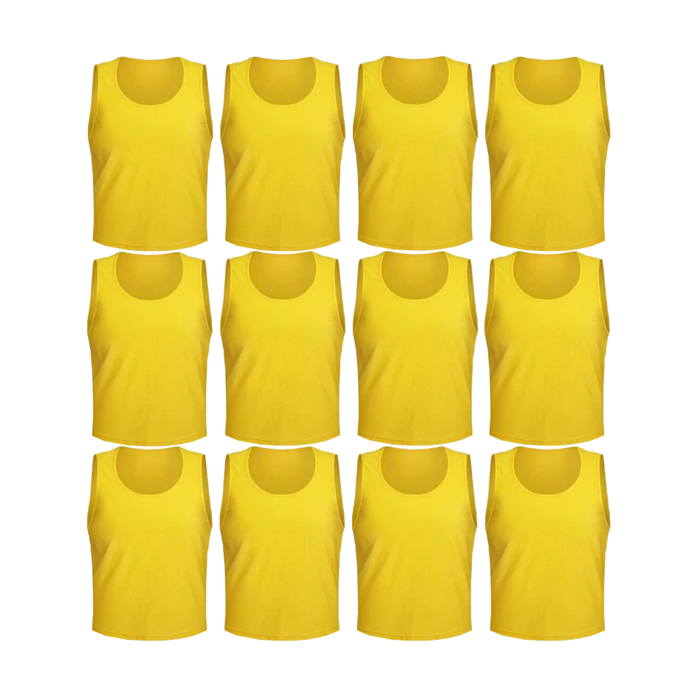 Buy yellow Tych3L 12 Pack of Jersey Bibs Scrimmage Training Vests for all sizes.