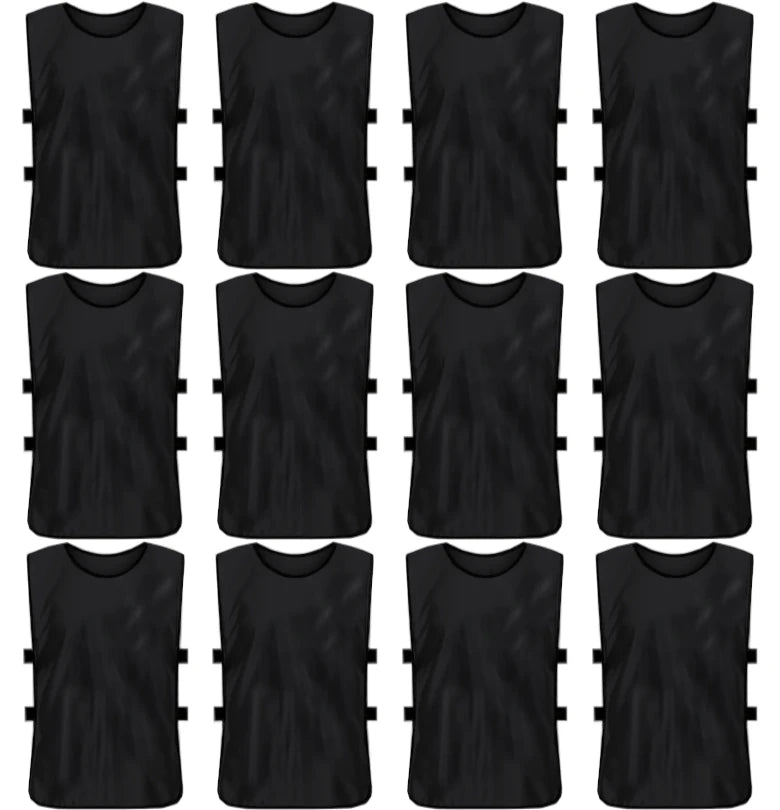 Comprar black Team Practice Scrimmage Vests Sport Pinnies Training Bibs with Open Sides (12 Pieces)