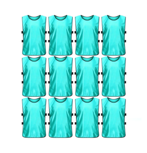 Buy light-blue-neon Jerseys Bibs Scrimmage Training Vests for Kids and Adults (Pack of 12 and 6 Jerseys) - Soccer Pinnies, Sports Pinnies Team Practice
