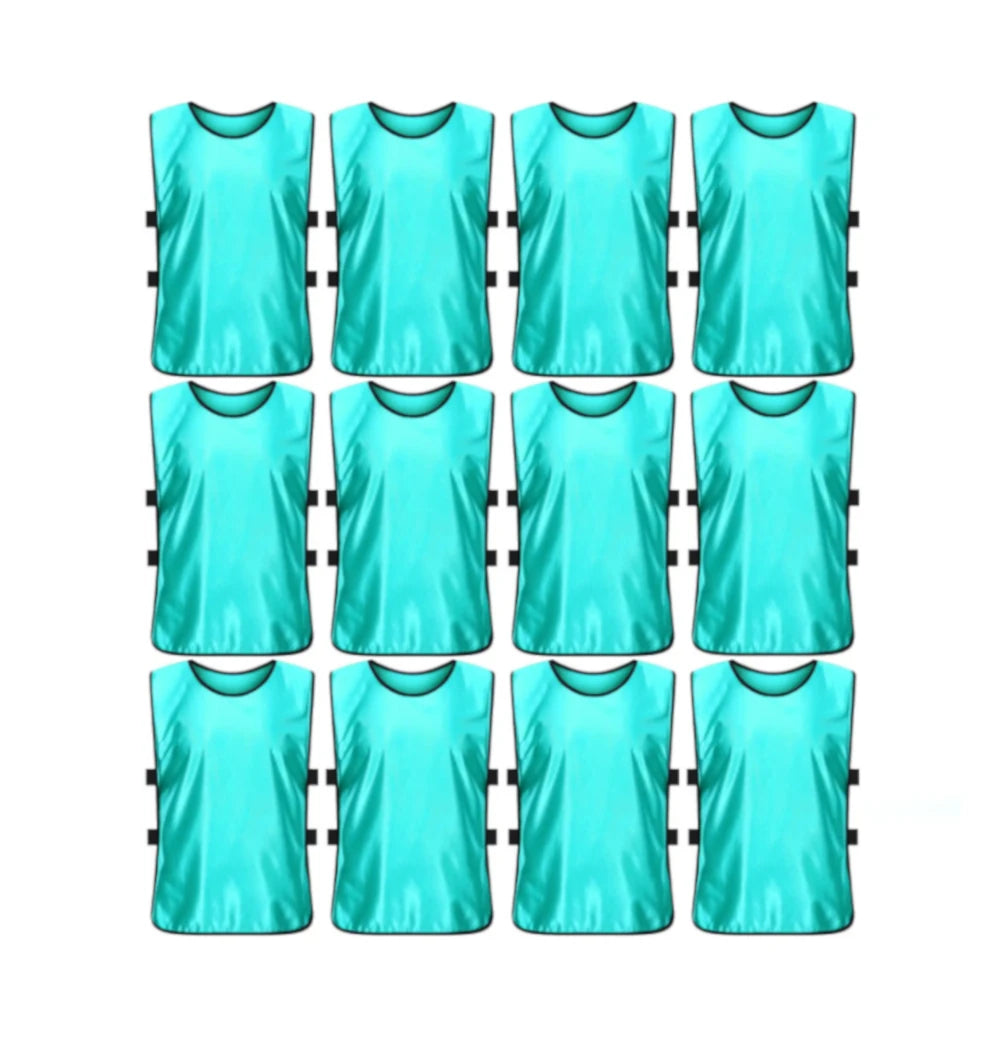 Buy lake-blue Team Practice Scrimmage Vests Sport Pinnies Training Bibs with Open Sides (12 Pieces)