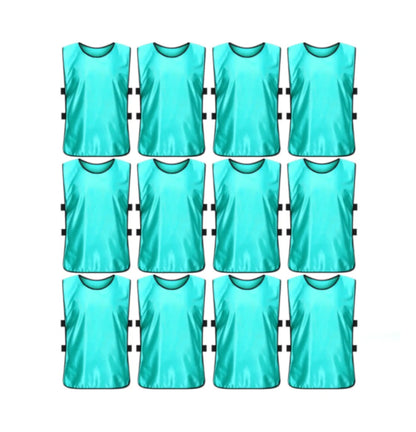 Team Practice Scrimmage Vests Sport Pinnies Training Bibs with Open Sides (12 Pieces)