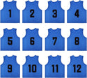 Tych3L 12 Pack of Numbered Jersey Bibs Scrimmage Training Vests for all sizes. - 19