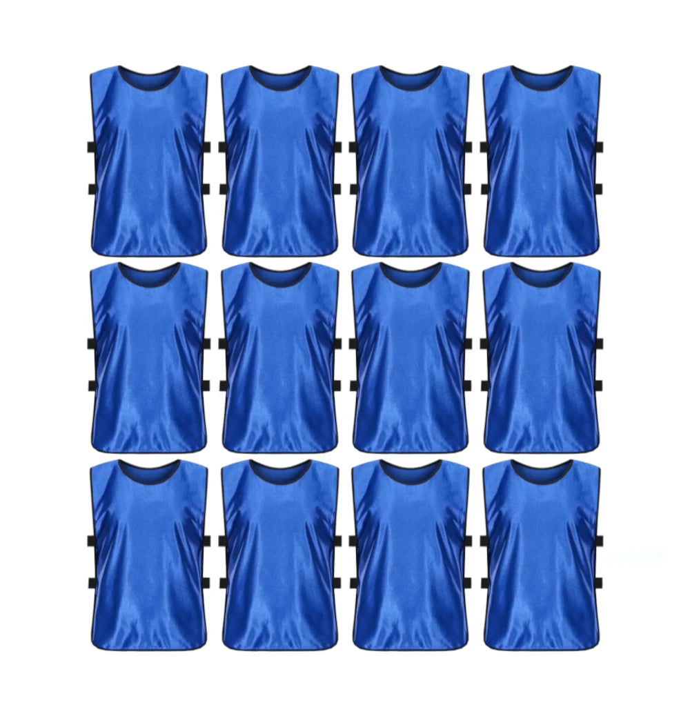 Team Practice Scrimmage Vests Sport Pinnies Training Bibs with Open Sides (12 Pieces) - 0