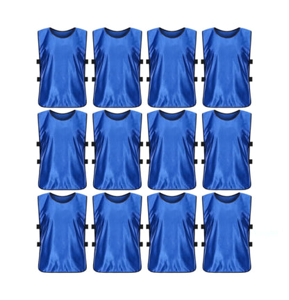 Team Practice Scrimmage Vests Sport Pinnies Training Bibs with Open Sides (12 Pieces)