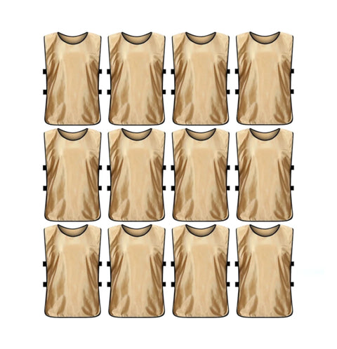 Buy gold Jerseys Bibs Scrimmage Training Vests for Kids and Adults (Pack of 12 and 6 Jerseys) - Soccer Pinnies, Sports Pinnies Team Practice