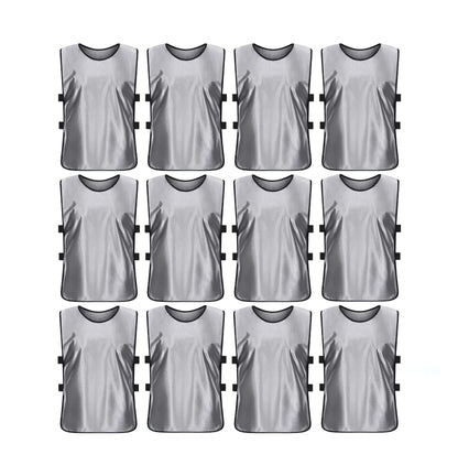 Team Practice Scrimmage Vests Sport Pinnies Training Bibs with Open Sides (12 Pieces)