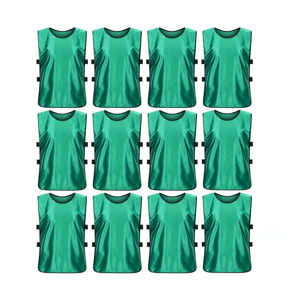 Buy green Team Practice Scrimmage Vests Sport Pinnies Training Bibs with Open Sides (12 Pieces)