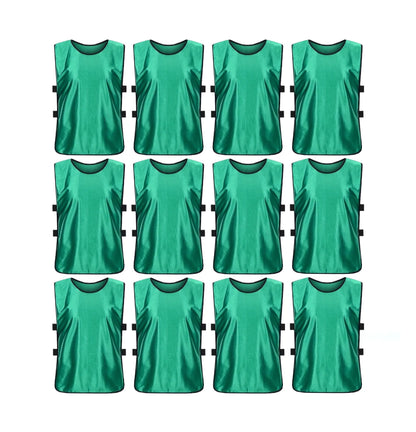 Team Practice Scrimmage Vests Sport Pinnies Training Bibs with Open Sides (12 Pieces)