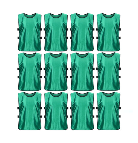 Buy green Jerseys Bibs Scrimmage Training Vests for Kids and Adults (Pack of 12 and 6 Jerseys) - Soccer Pinnies, Sports Pinnies Team Practice