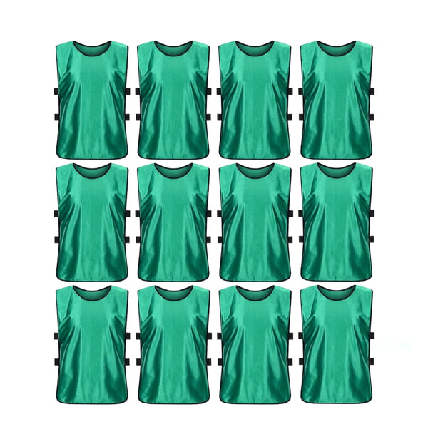 Jerseys Bibs Scrimmage Training Vests for Kids and Adults (Pack of 12 and 6 Jerseys) - Soccer Pinnies, Sports Pinnies Team Practice - 1