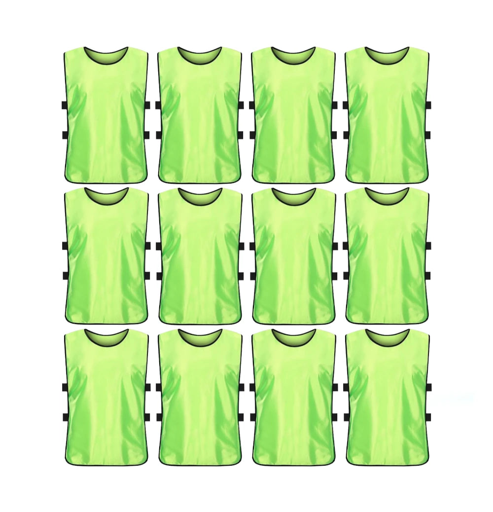 Buy neon-green Team Practice Scrimmage Vests Sport Pinnies Training Bibs with Open Sides (12 Pieces)