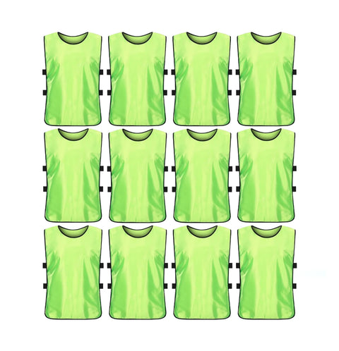 Comprar neon-green Jerseys Bibs Scrimmage Training Vests for Kids and Adults (Pack of 12 and 6 Jerseys) - Soccer Pinnies, Sports Pinnies Team Practice