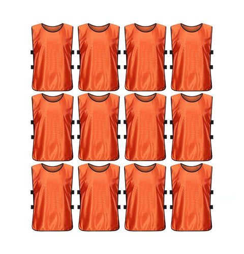 Buy orange Jerseys Bibs Scrimmage Training Vests for Kids and Adults (Pack of 12 and 6 Jerseys) - Soccer Pinnies, Sports Pinnies Team Practice