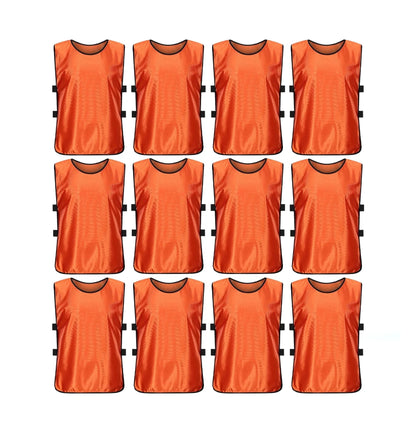 Team Practice Scrimmage Vests Sport Pinnies Training Bibs with Open Sides (12 Pieces)