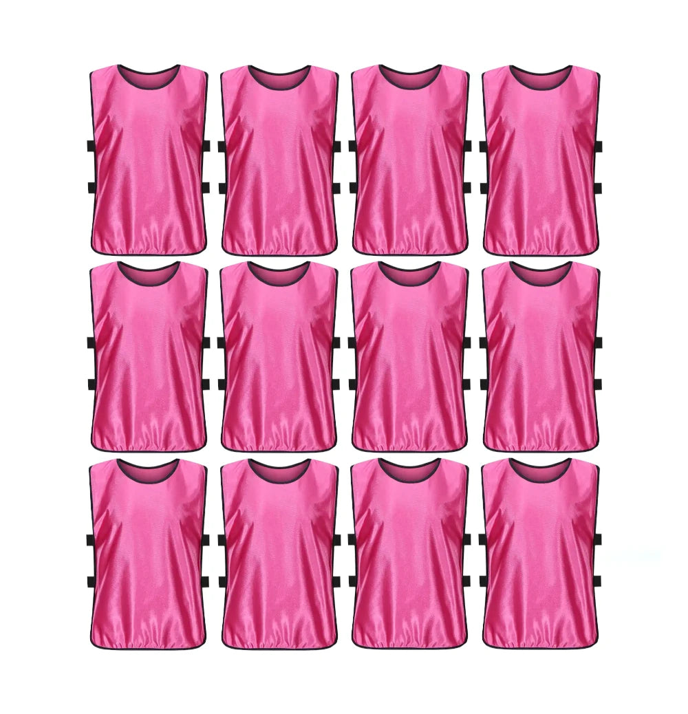 Jerseys Bibs Scrimmage Training Vests for Kids and Adults (Pack of 12 and 6 Jerseys) - Soccer Pinnies, Sports Pinnies Team Practice