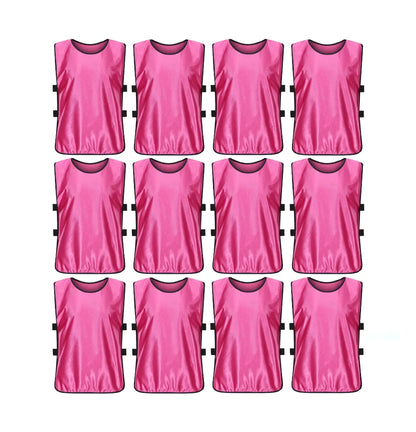 Team Practice Scrimmage Vests Sport Pinnies Training Bibs with Open Sides (12 Pieces)