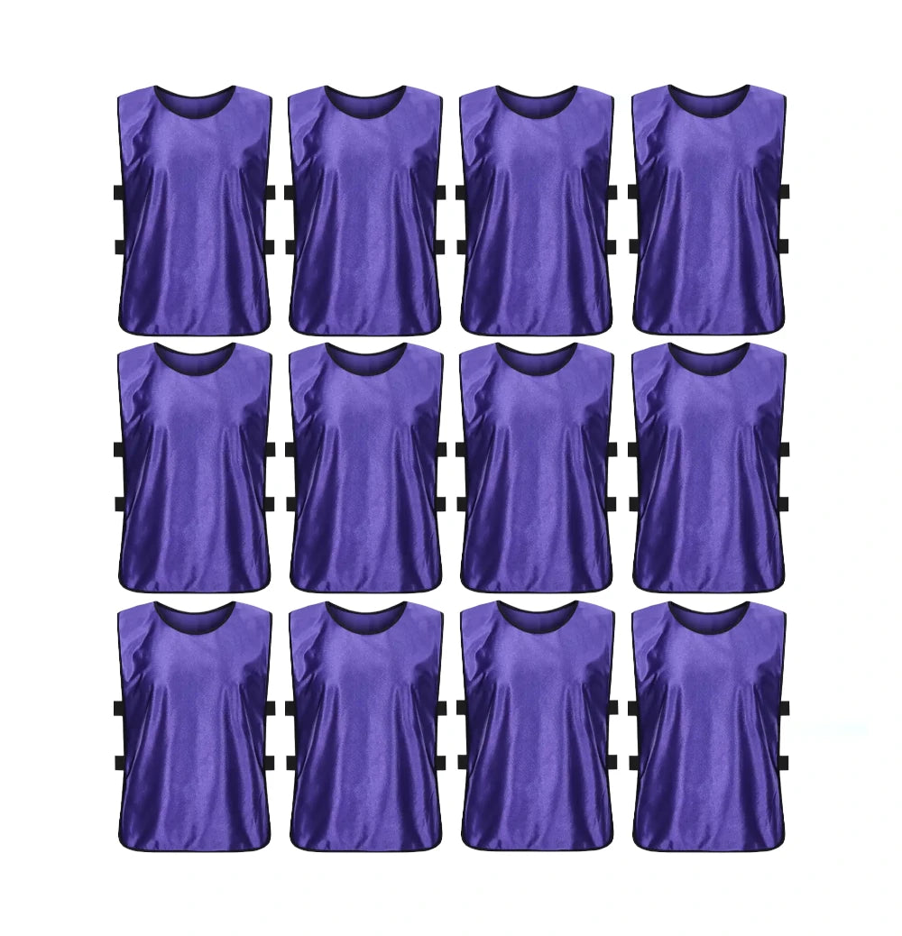 Comprar purple Team Practice Scrimmage Vests Sport Pinnies Training Bibs with Open Sides (12 Pieces)