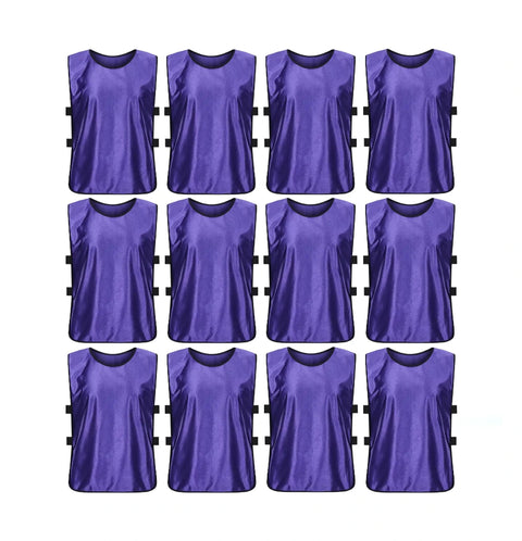 Comprar purple Jerseys Bibs Scrimmage Training Vests for Kids and Adults (Pack of 12 and 6 Jerseys) - Soccer Pinnies, Sports Pinnies Team Practice
