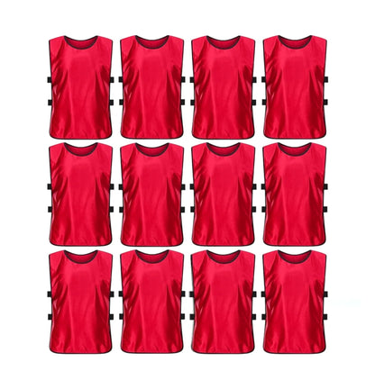 Team Practice Scrimmage Vests Sport Pinnies Training Bibs with Open Sides (12 Pieces)