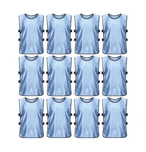 Buy sky-blue Jerseys Bibs Scrimmage Training Vests for Kids and Adults (Pack of 12 and 6 Jerseys) - Soccer Pinnies, Sports Pinnies Team Practice