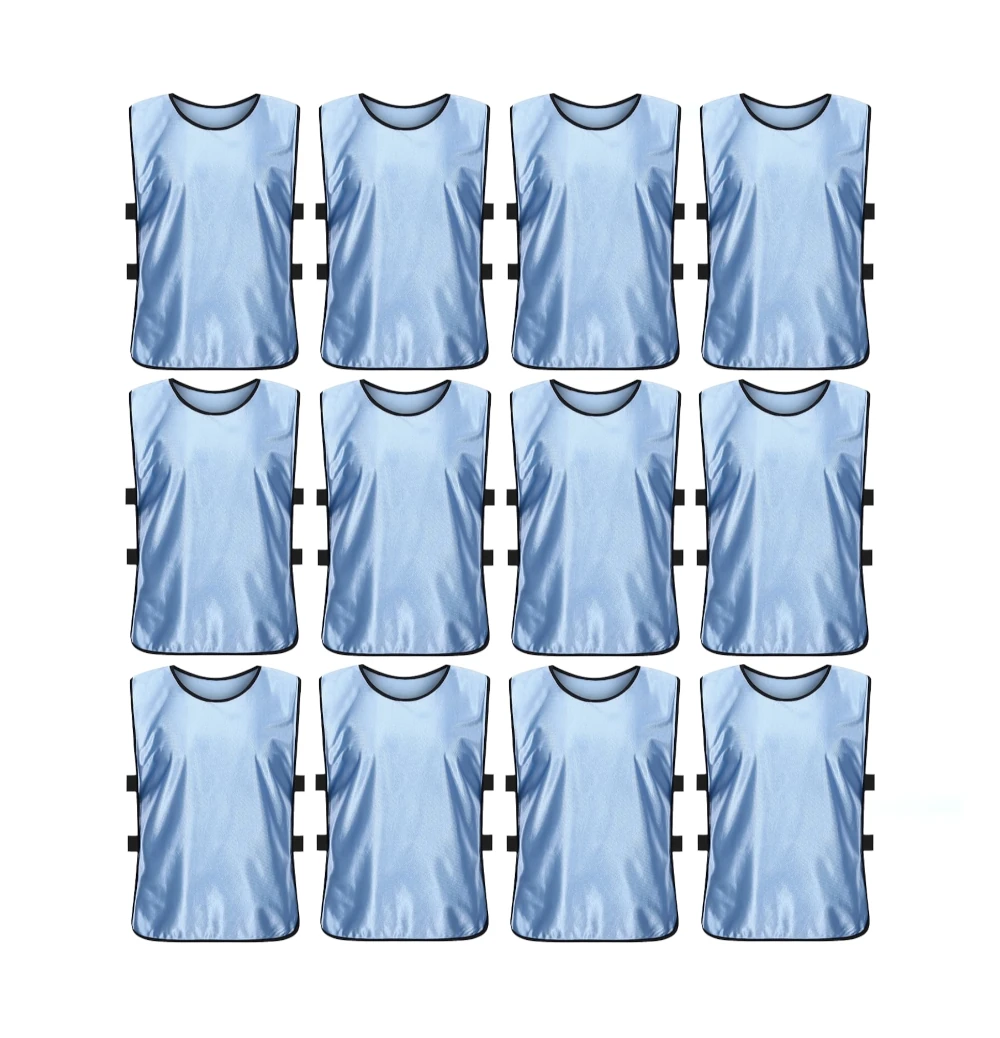 Buy sky-blue Team Practice Scrimmage Vests Sport Pinnies Training Bibs with Open Sides (12 Pieces)