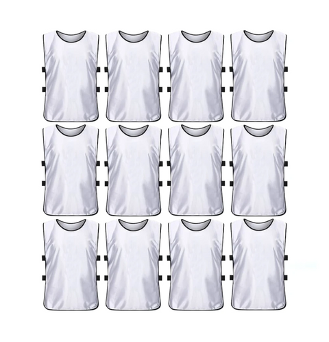 Buy white Jerseys Bibs Scrimmage Training Vests for Kids and Adults (Pack of 12 and 6 Jerseys) - Soccer Pinnies, Sports Pinnies Team Practice