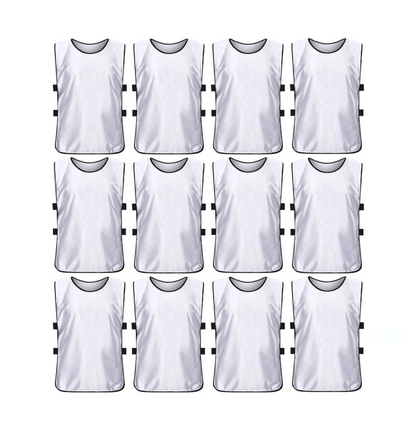 Team Practice Scrimmage Vests Sport Pinnies Training Bibs with Open Sides (12 Pieces)