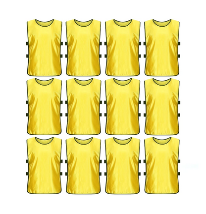 Team Practice Scrimmage Vests Sport Pinnies Training Bibs with Open Sides (12 Pieces)