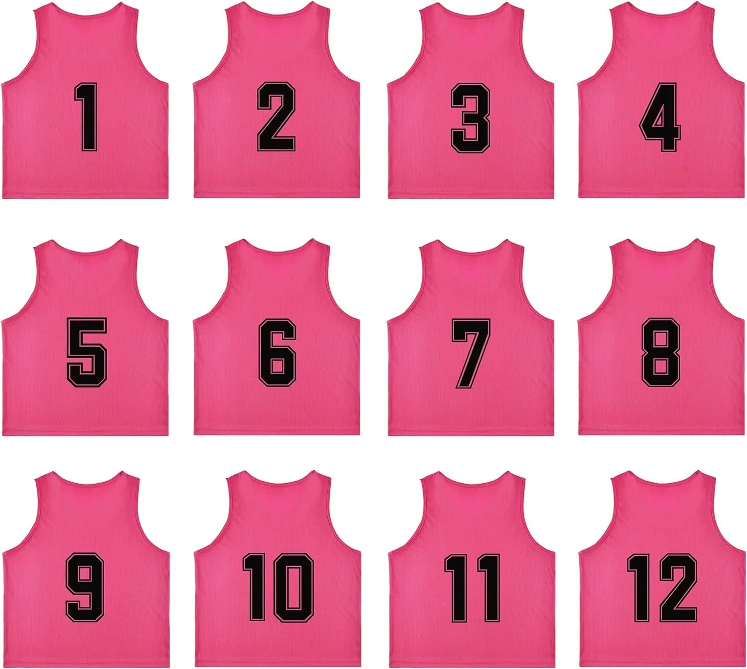 Comprar pink Tych3L 12 Pack of Numbered Jersey Bibs Scrimmage Training Vests for all sizes.
