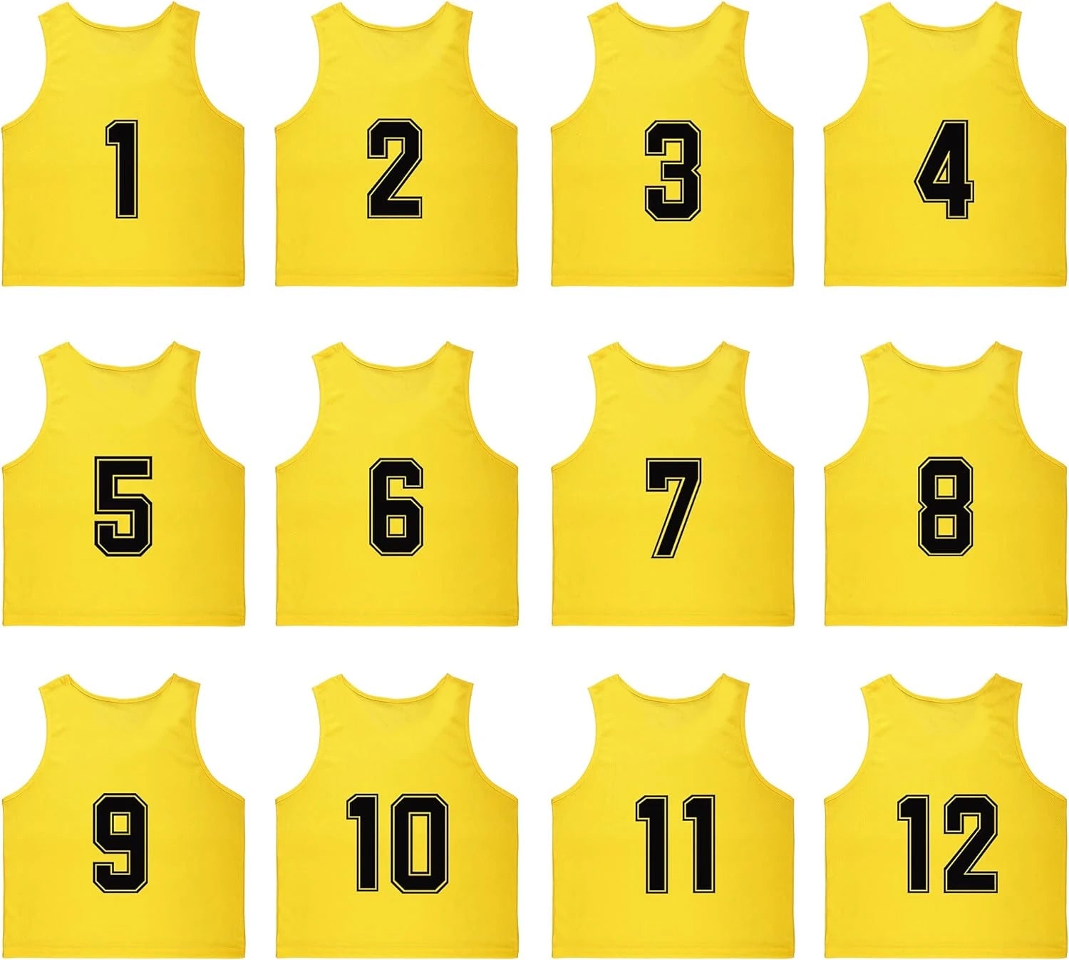 Buy yellow Team Practice Scrimmage Vests Sport Pinnies Training Bibs Numbered (1-12)