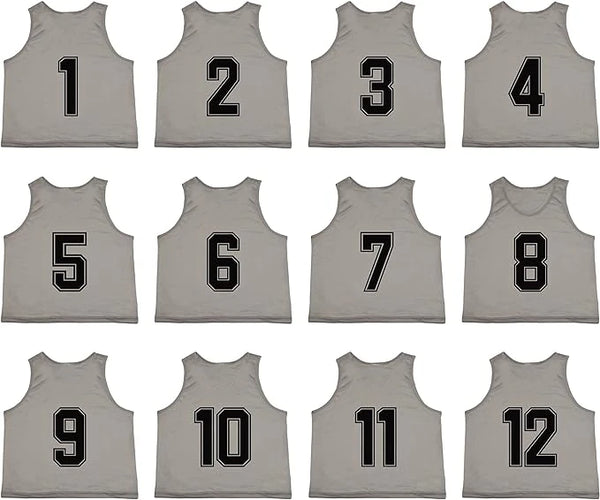 Tych3L 12 Pack of Numbered Jersey Bibs Scrimmage Training Vests for all sizes. - 2