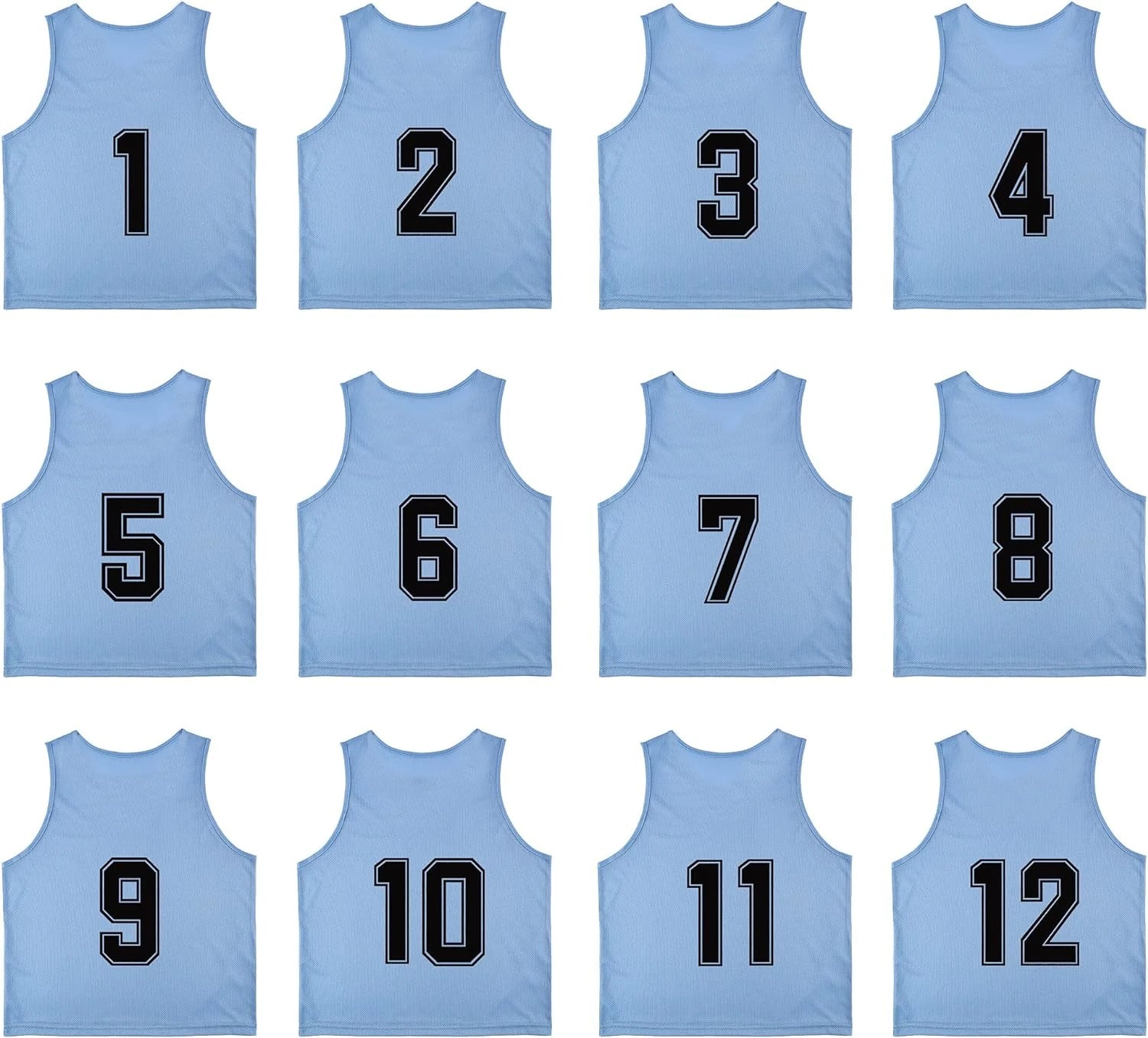 Comprar sky-blue Team Practice Scrimmage Vests Sport Pinnies Training Bibs Numbered (1-12)