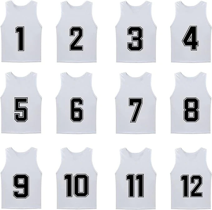 Comprar white Team Practice Scrimmage Vests Sport Pinnies Training Bibs Numbered (1-12)