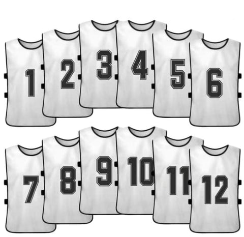 Buy white Tych3L Numbered Jersey Bibs Scrimmage Training Vests