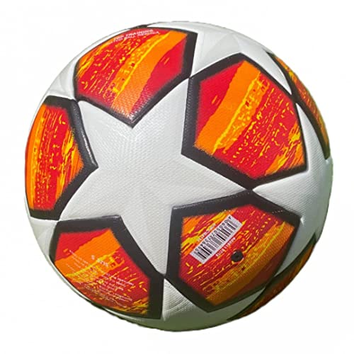 Pack of 10 Training or Game Soccer Balls Size 5 Orange White - 4